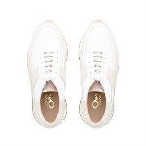 Carl Scarpa Polo White and Beige Leather Trainers